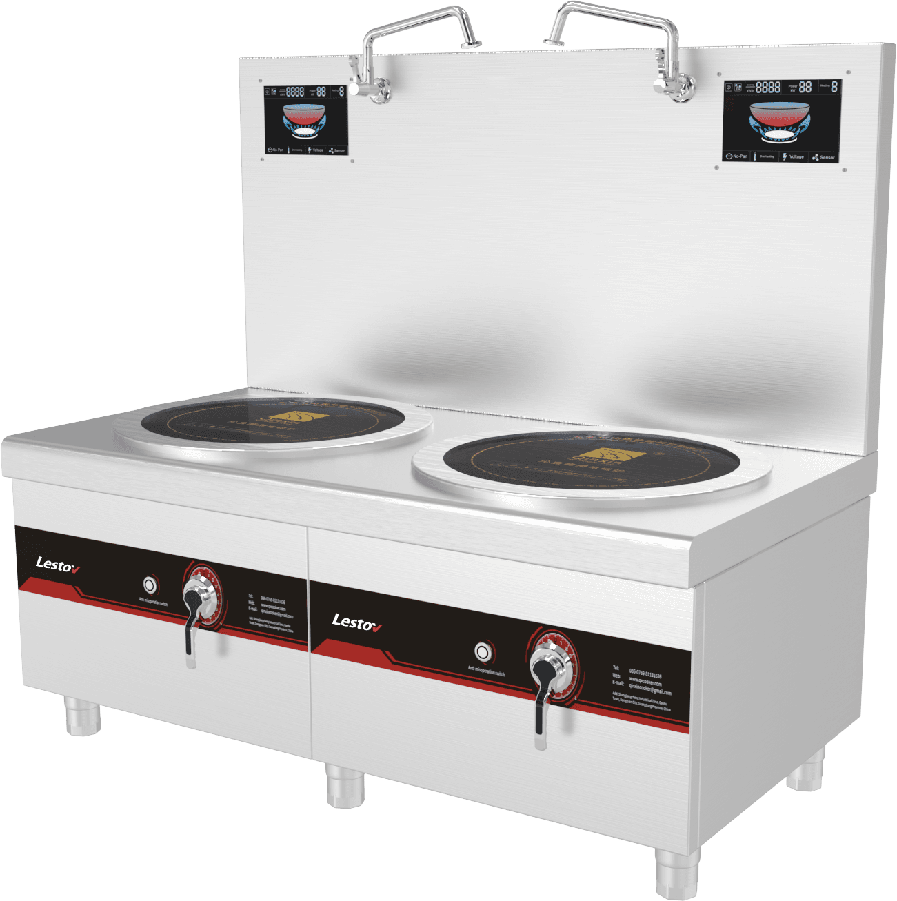 Dual Burner Flat-Top Wok Range (Compact)